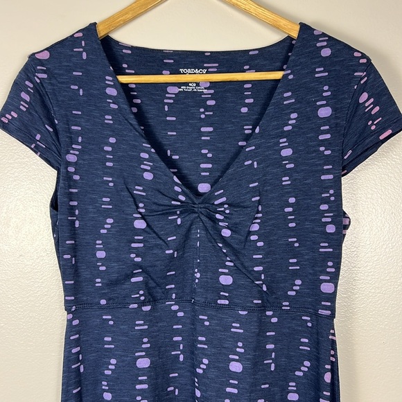 Toad&Co Rosemarie Navy and Light Blue Jersey Knit Dress Size Small EUC - Picture 4 of 16